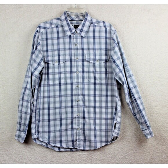 ExOfficio Insect Shield Button Men's M Shirt Plaid Check Summer Spring Preppy LS - Picture 1 of 14